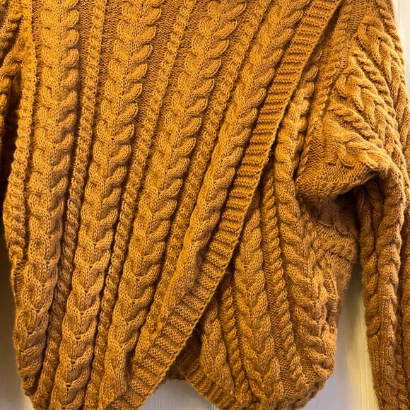 Women's Double Zero Crossover Front Brown Sweater Size S - Picture 3 of 5